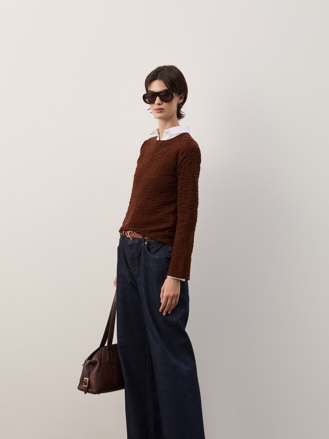 Textured knit sweater
