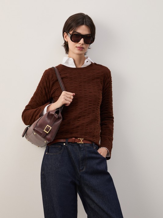 Textured knit sweater
