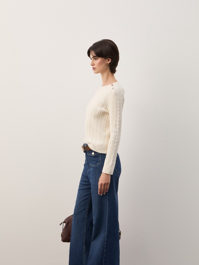 Braided knit sweater