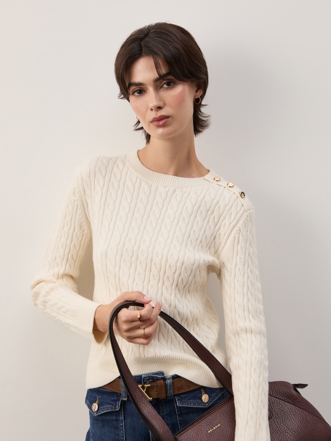 Braided knit sweater