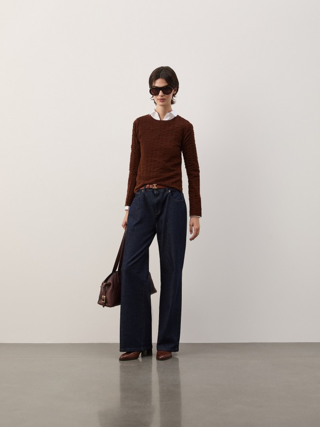 Textured knit sweater