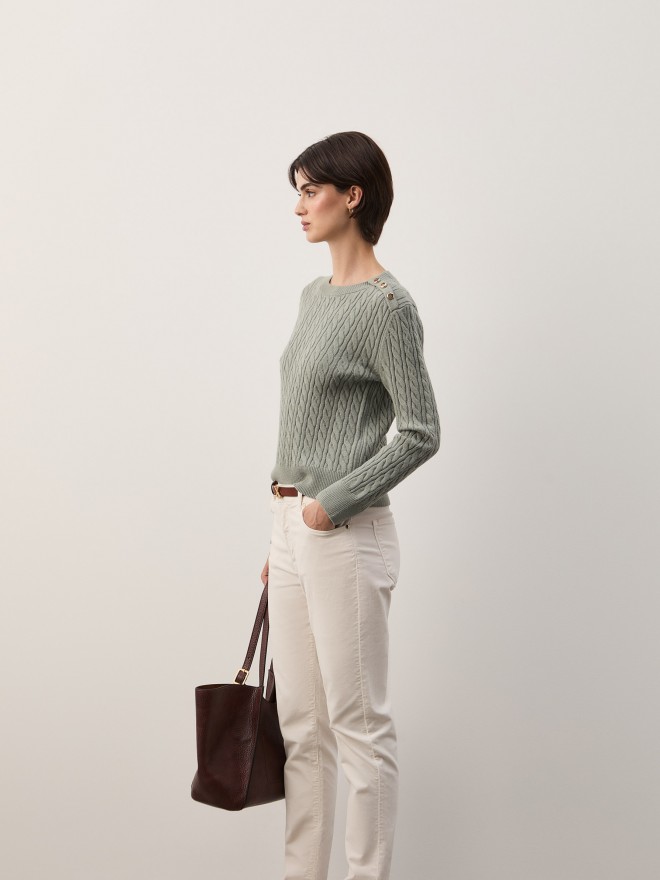 Camisola de malha entran�ada