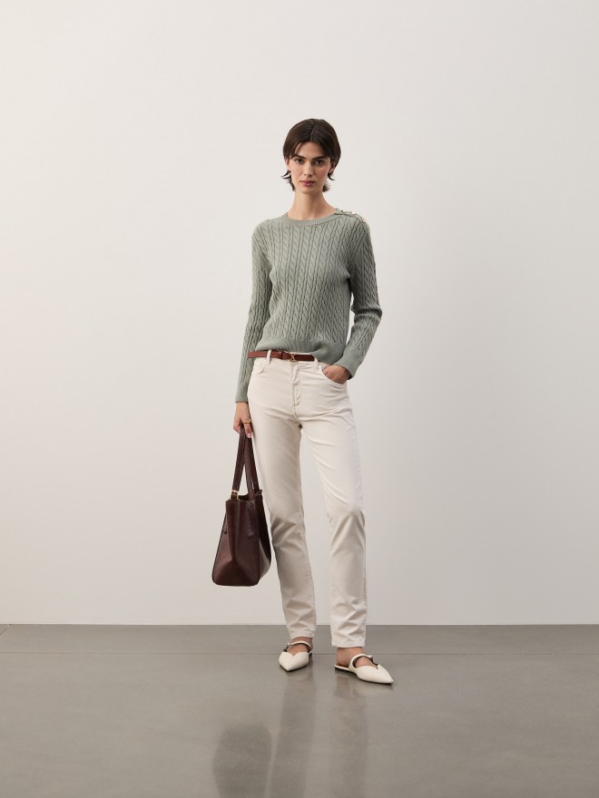 Camisola de malha entran�ada