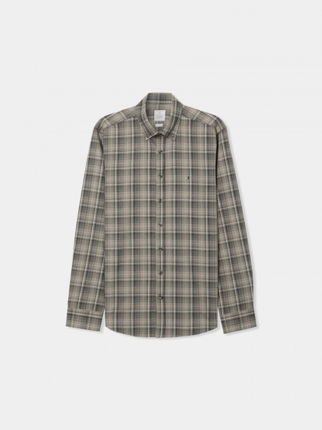 Camisa a cuadros de corte ajustado Camisa a cuadros de corte ajustado