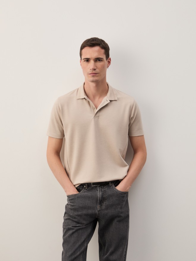 Regular fit knit polo shirt Regular fit knit polo shirt