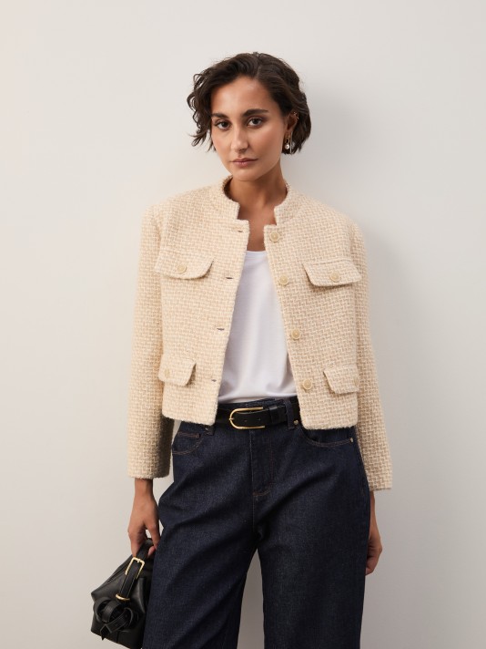 Casaco tweed curto
