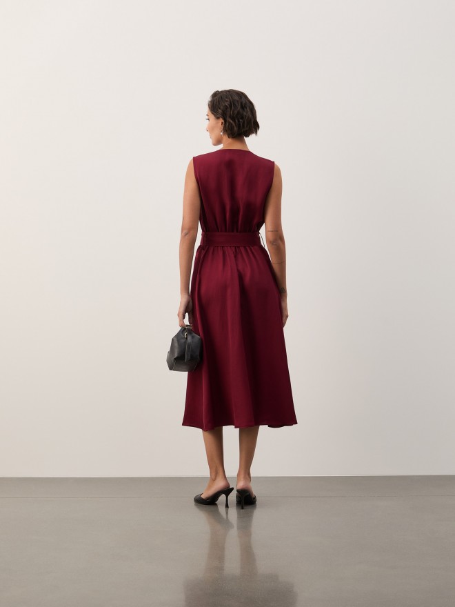Midi dress with linen Midi dress with linen