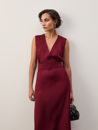 Midi dress with linen Midi dress with linen