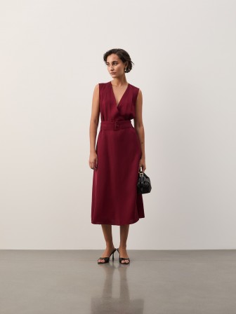 Midi dress with linen Midi dress with linen