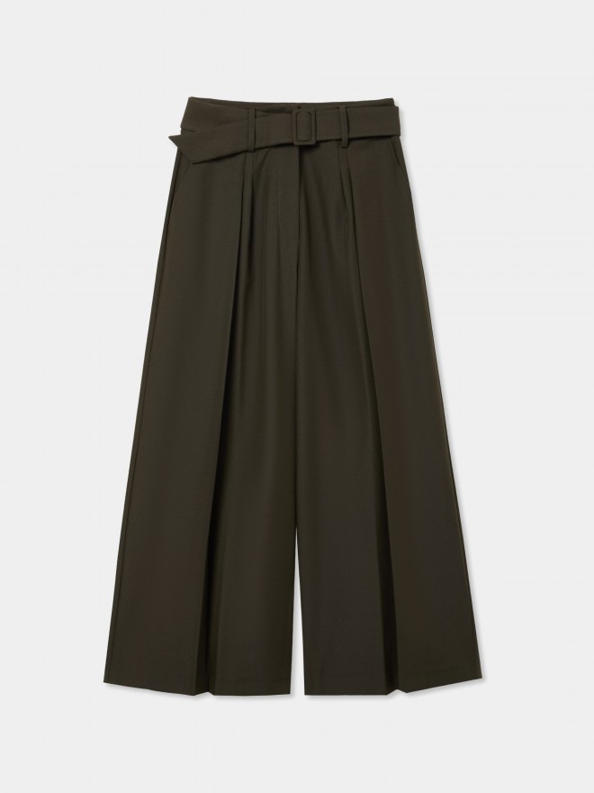 Calças culotte com cinto Calças culotte com cinto
