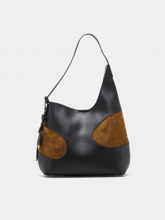 Bolso de hombro bicolor